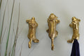 Set of 3 Gold Metal Safari Animal Coat Hooks-Coat Hooks