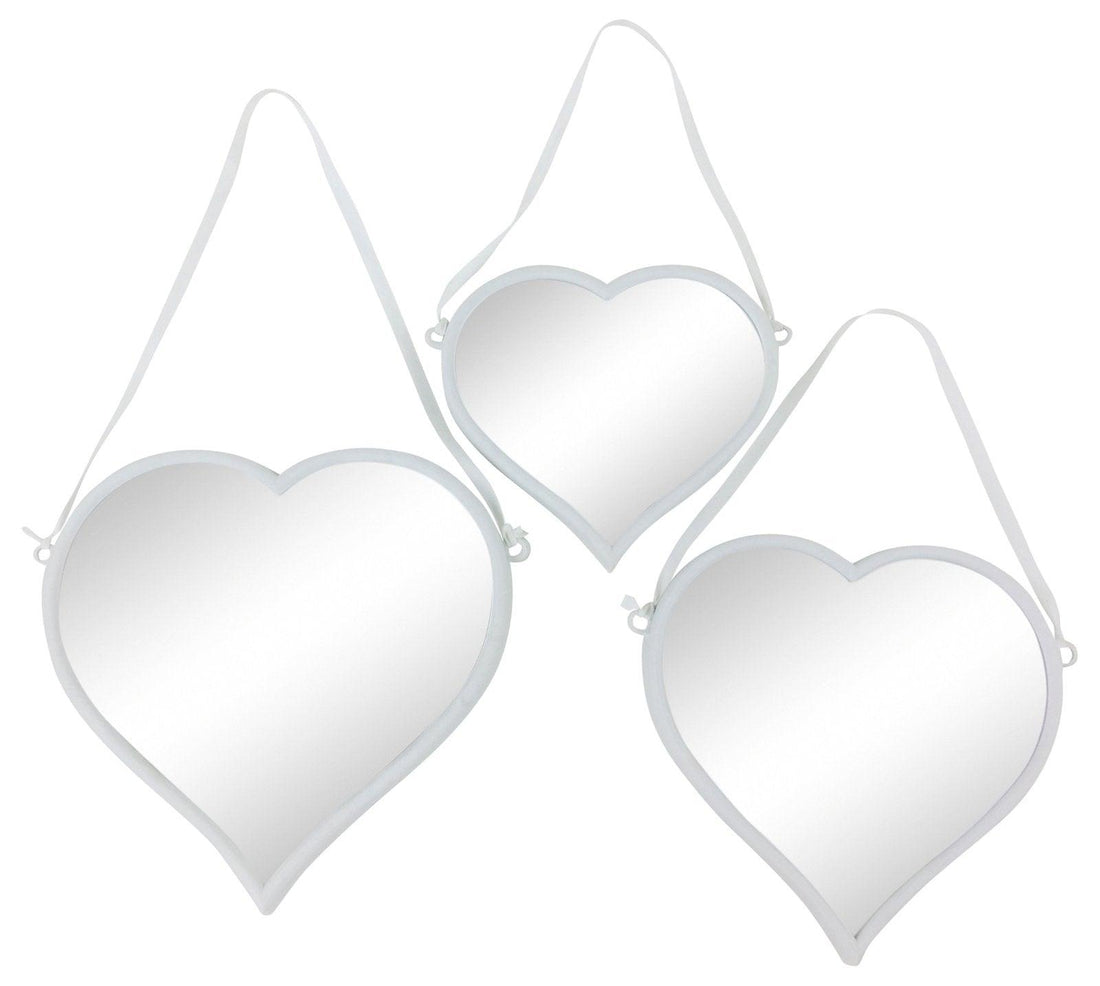 Set of 3 Hanging Heart Mirrors - £41.99 - Mirrors 