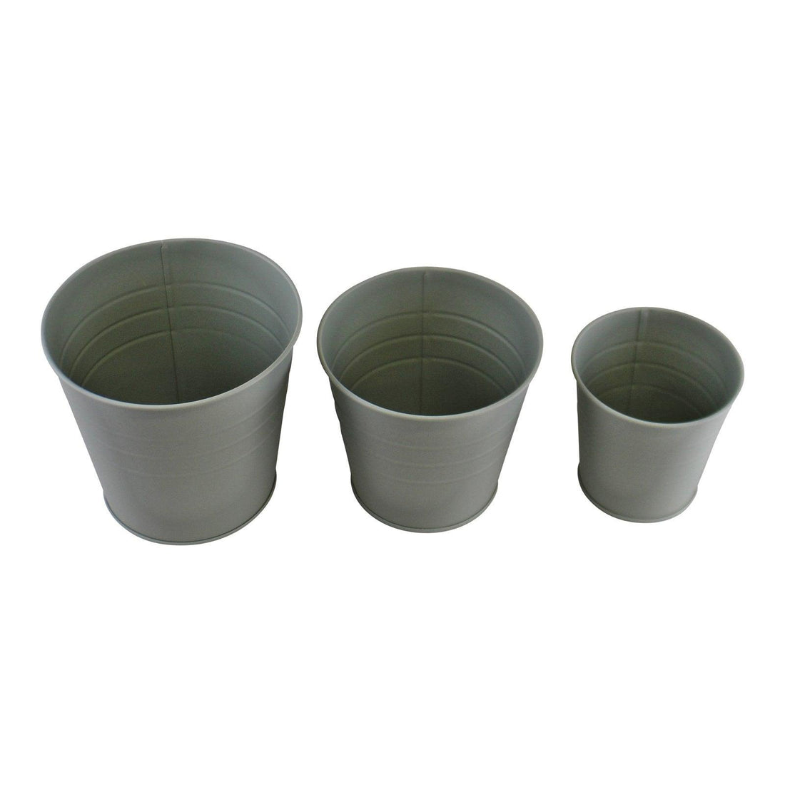 Set of 3 Round Metal Planters, Green - £20.99 - Potting Shed Accessories 