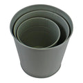 Set of 3 Round Metal Planters, Green-Potting Shed Accessories