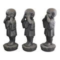 Set Of 3 Stone Effect See No Evil, Hear No Evil, Speak No Evil Monks - £118.99 - Garden Ornaments & Birdbaths 