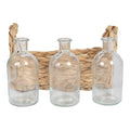 Set of 3 Vases With Grass Tray - £26.99 - Planters, Vases & Plant Stands 