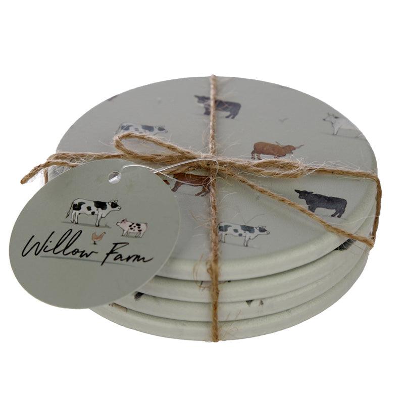 Set of 4 Novelty Coasters - Willow Farm - £7.99 - 