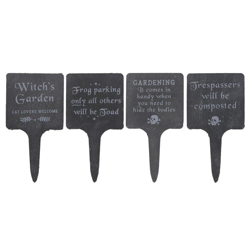 Set of 4 Slate Gothic Garden Signs - £27.96 - Wall Art 