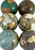Set of 6 x 3 Inch Decorative Globes In Assorted Colours-Ornaments
