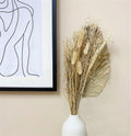 Set of Four Bouquets of Dried Grasses with Long Palm Spear-