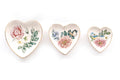 Set Of Three Heart Trinkets Dishes with Gold Edging-Bowls & Plates