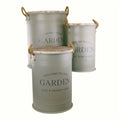 Set of Three Potting Shed Green Round Storage Tins-Potting Shed Accessories