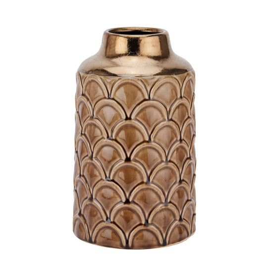 Seville Collection Small Caramel Scalloped Vase - £49.95 - Gifts & Accessories > Vases 