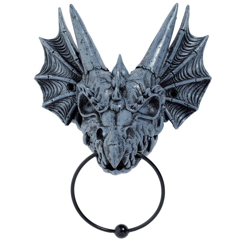 Shadows of Darkness Grey Stone Effect Dragon Skull Door Knocker - £26.99 - 