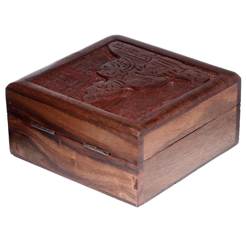 Sheesham Wood Carved Thai Buddha Trinket Box - £14.99 - Jewellery Storage Trinket Boxes 