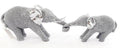 Silver Beaded Elephants Two Piece Mother & Calf-Figurines & Statues