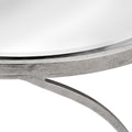 Silver Curved Design Set Of 2 Side Tables-Furniture > Tables > Side Tables