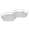 Silver Hexagon Set Of Two Trays - £139.95 - Gifts & Accessories > Trays 