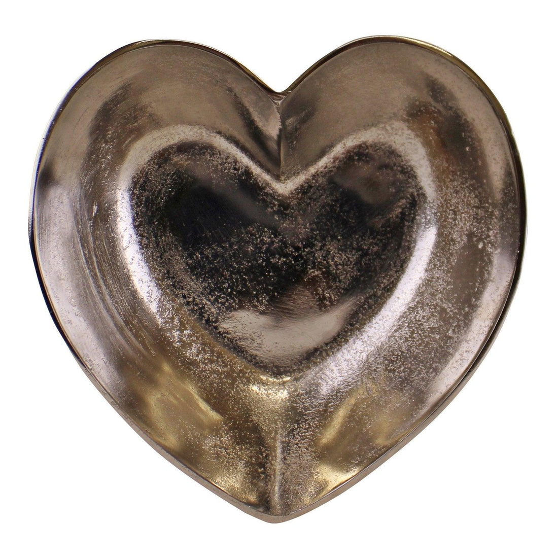 Silver Metal Heart Shaped Decorative Bowl - £41.99 - Bowls & Plates 