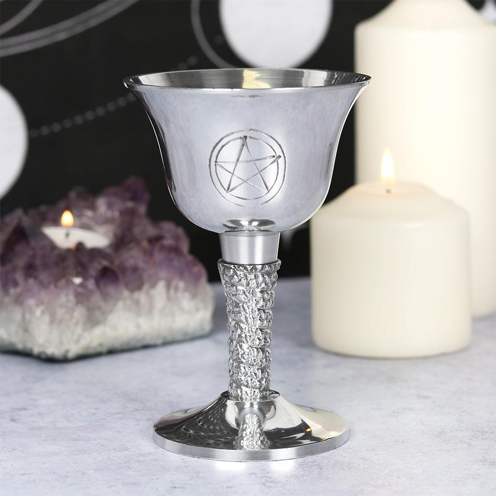 Silver Metal Pentagram Chalice - £19.99 - Drinkware 