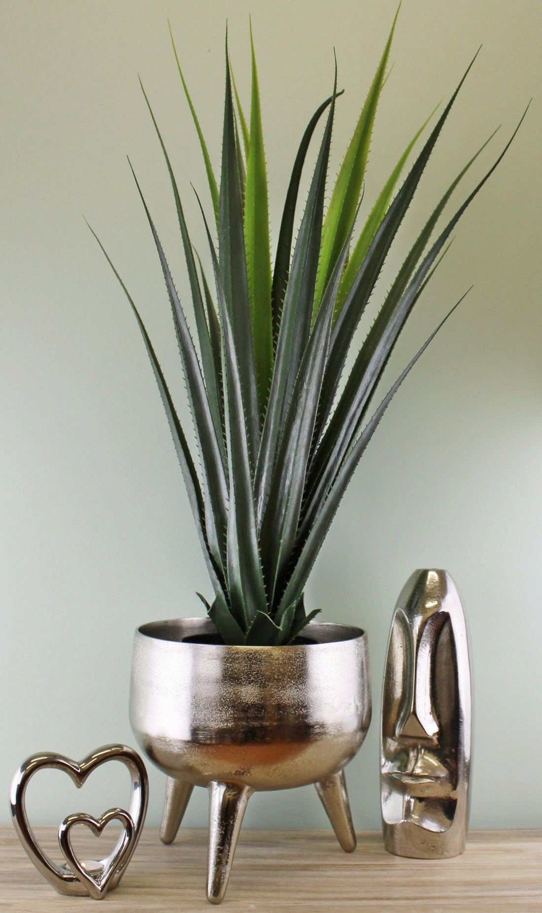 Silver Metal Planter/Bowl With Feet, 27cm - £88.99 - Planters, Vases & Plant Stands 