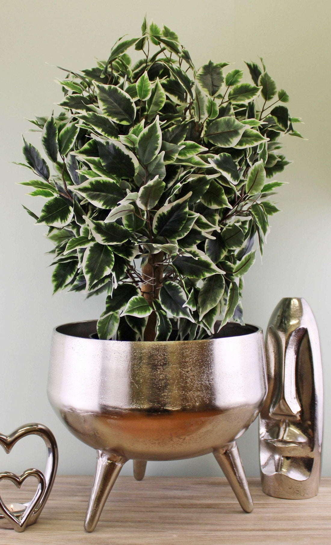 Silver Metal Planter/Bowl With Feet, 35cm - £146.99 - Planters, Vases & Plant Stands 