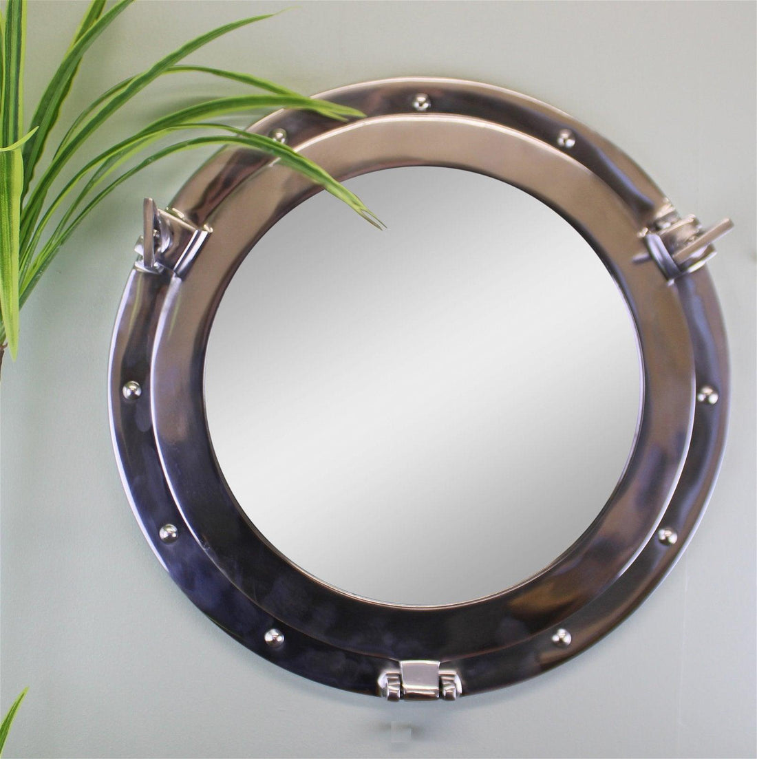 Silver Metal Port Hole Mirror, 40cm - £101.99 - Mirrors 