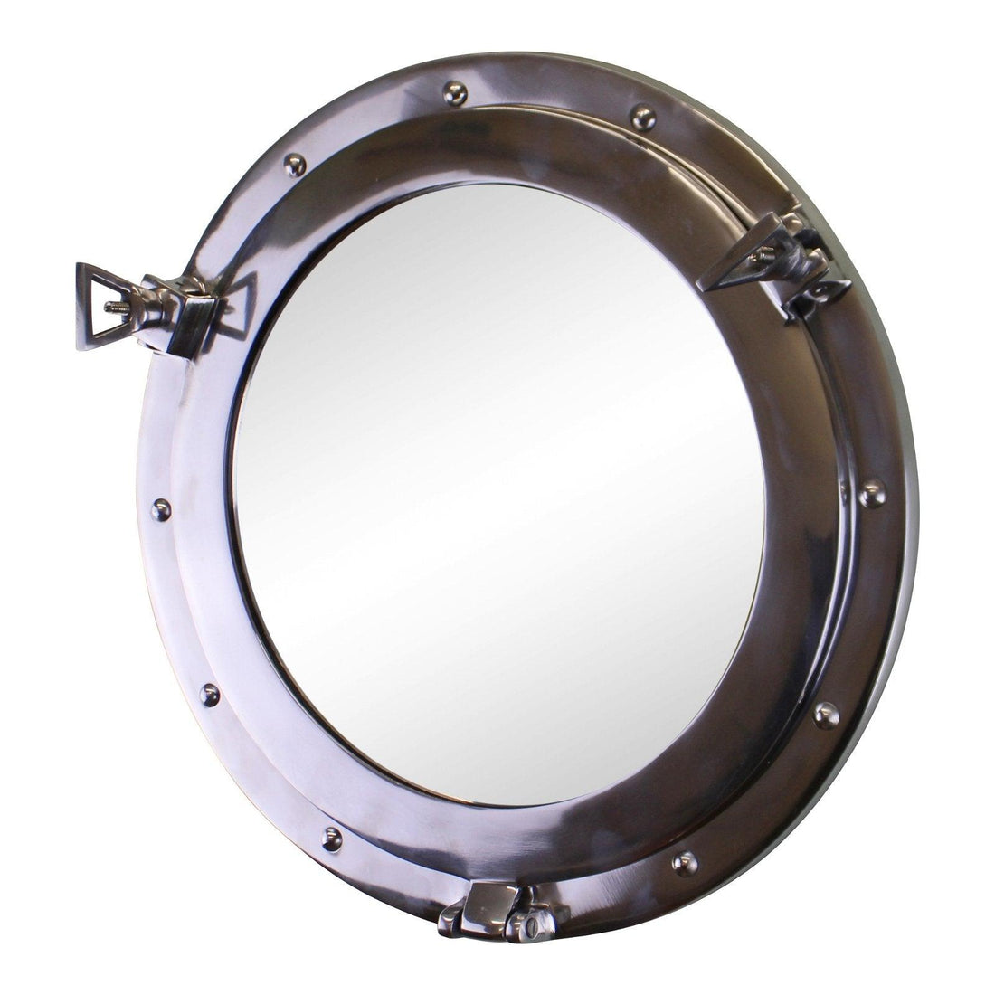Silver Metal Port Hole Mirror, 40cm - £101.99 - Mirrors 