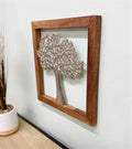Silver Tree Of Life In A Wooden Frame-