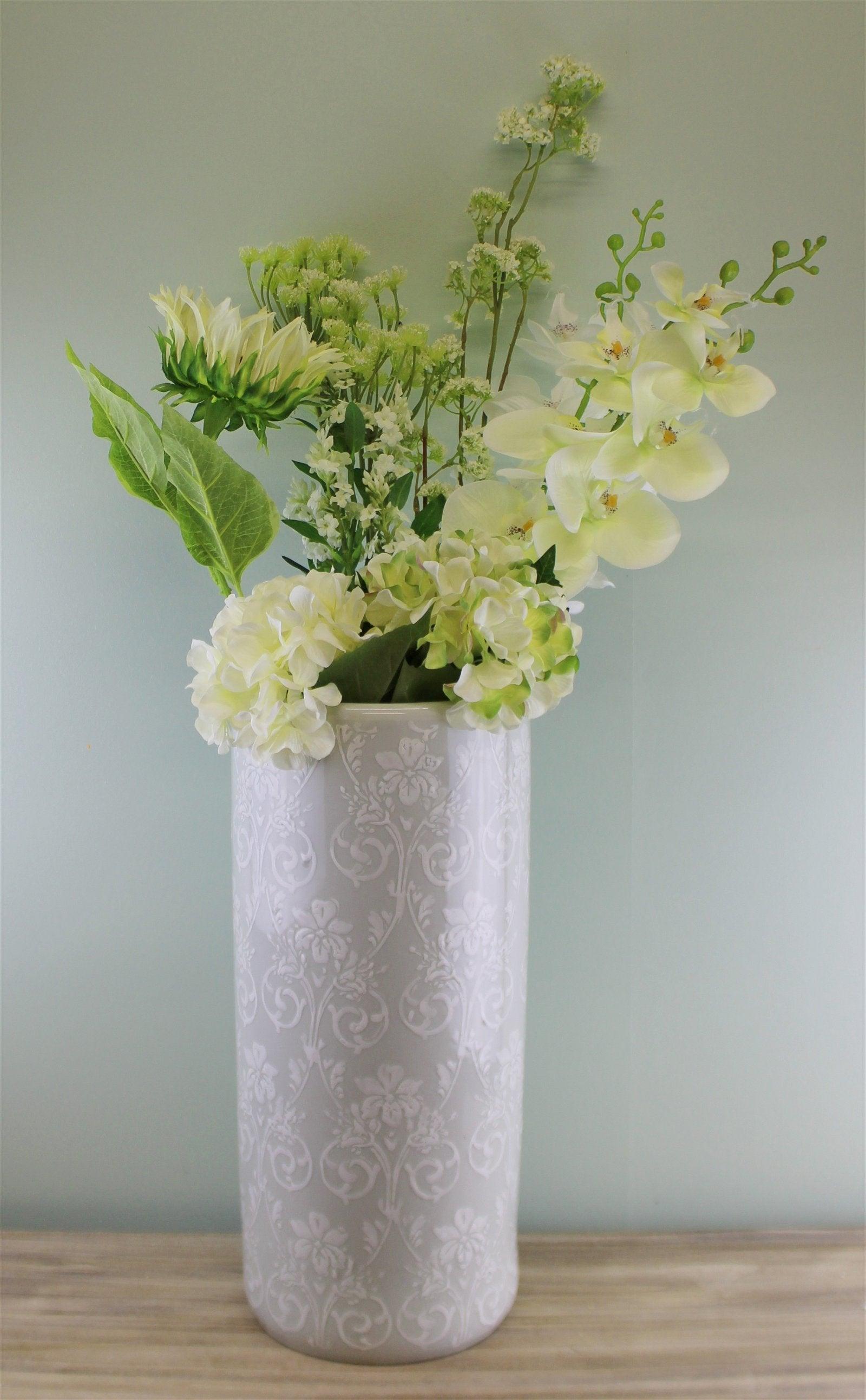 Single Orchid Spray, White Flowers, 85cm-Flower Sprays