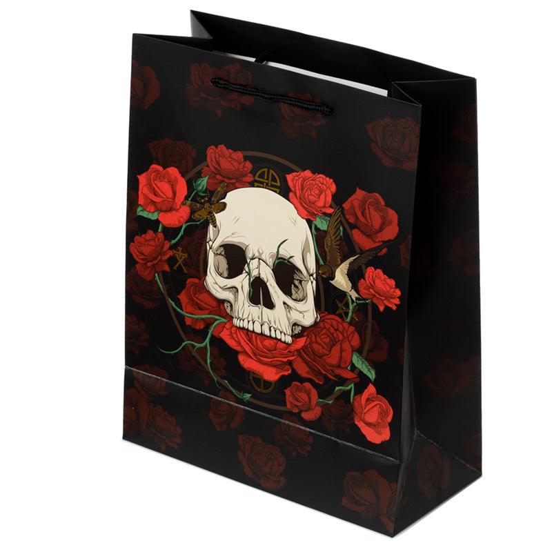 Skulls and Roses Red Roses Large Gift Bag - £6.0 - 
