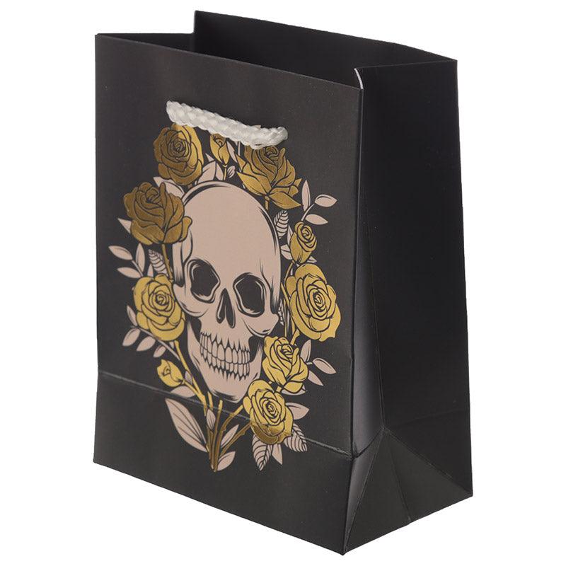 Skulls & Roses Metallic Small Gift Bag-