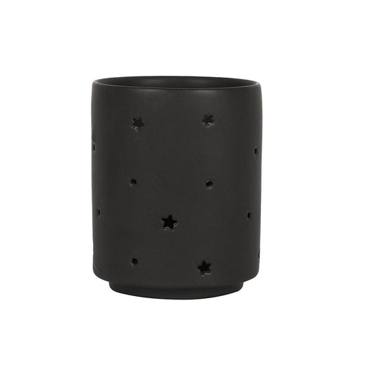 Small Black Triple Moon Cut Out Tealight Holder-Candle Holders