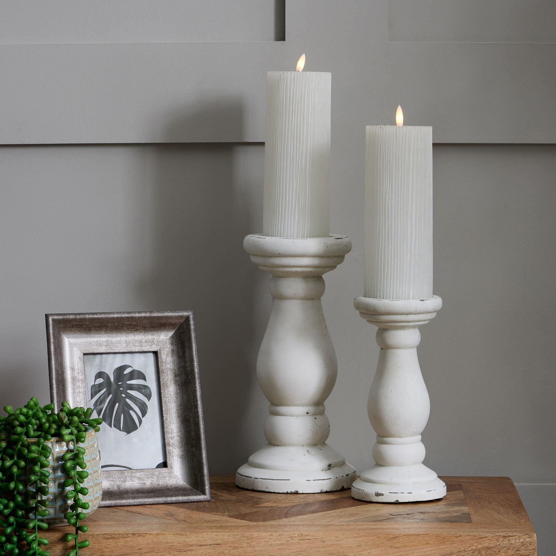 Small Matt White Ceramic Candle Holder-Gifts & Accessories > Candle Holders > Ornaments