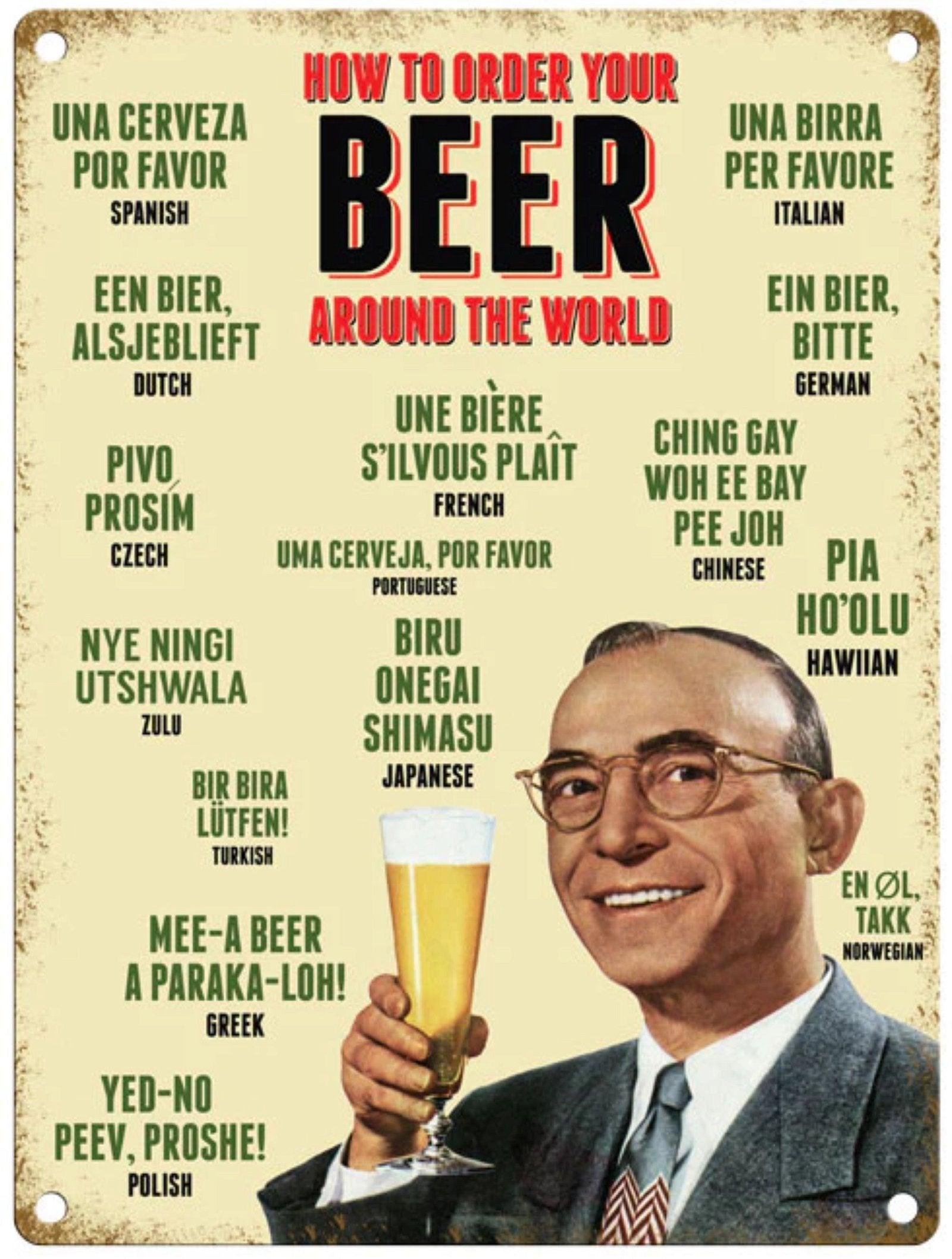 Small Metal Sign 45 x 37.5cm Beer How to Order your Beer-