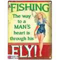 Small Metal Sign 45 x 37.5cm Vintage Retro Fishing Way-