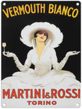 Small Metal Sign 45 x 37.5cm Vintage Retro Vermouth Bianco Martini-