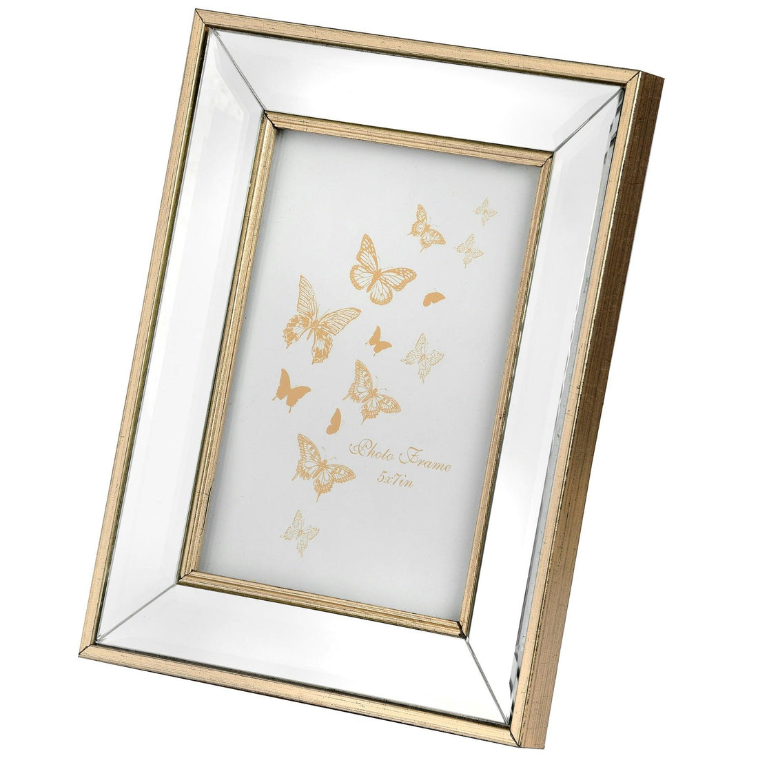 Small Rectangle Mirror Bordered Photo Frame 4x6 - £25.95 - Gifts & Accessories > Photo Frames > Single Photo Frames 