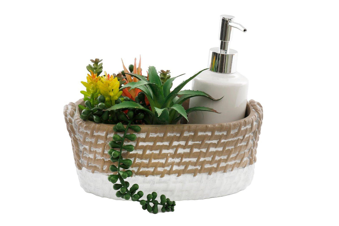 Soap Dispenser Tray with Succulent - £49.99 - Bathroom 
