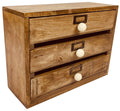 Solid Wood Three Drawer Desktop Organiser 28cm-Office Storage Solutions