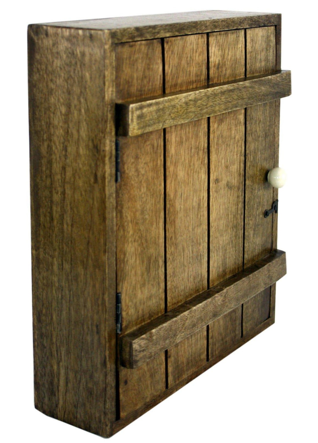 Solid Wood Wall Hanging Key Cabinet with 6 Hooks - £49.99 - Key Hooks & Boxes 