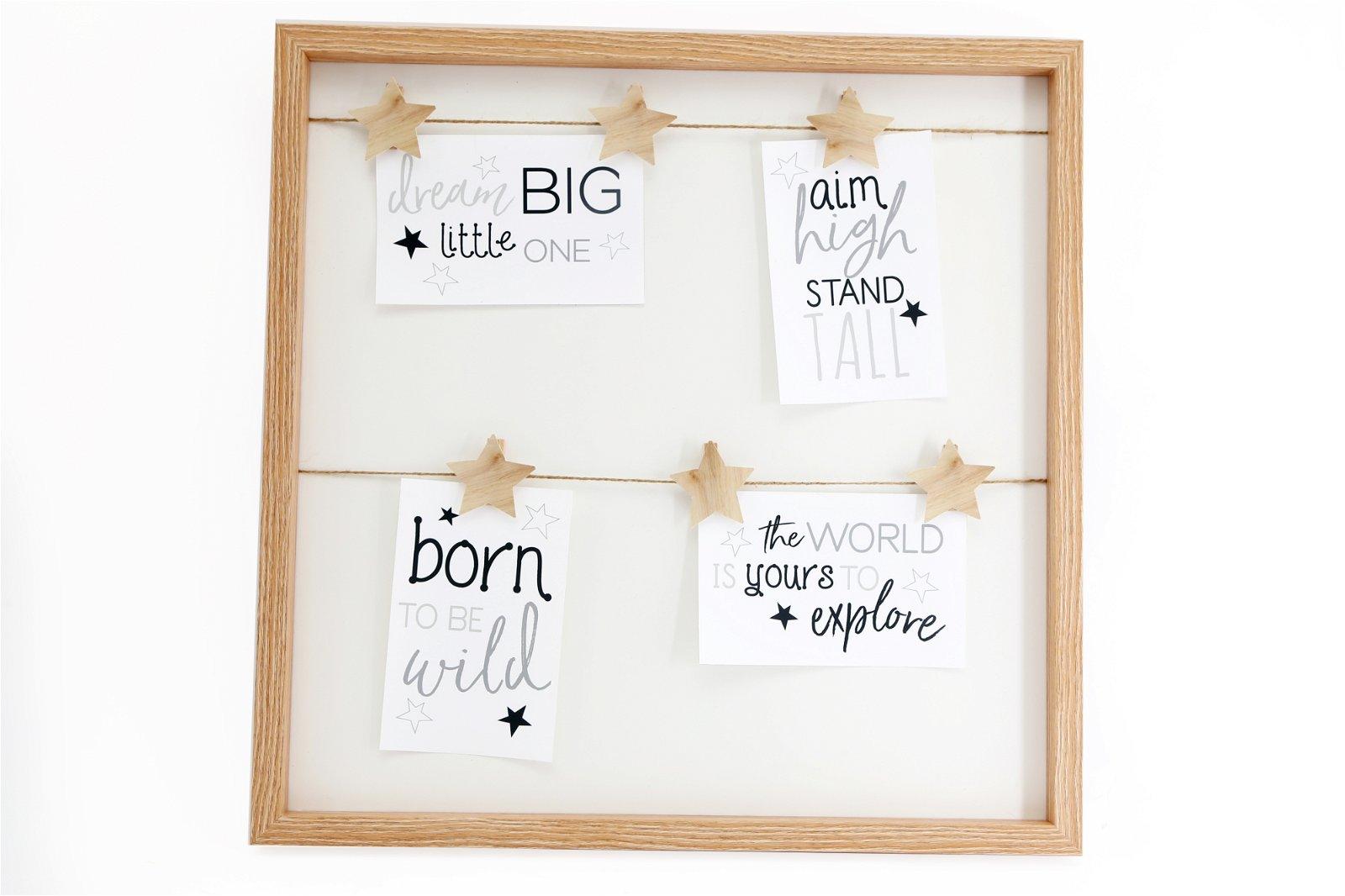 Square Photo Frame With Star Pegs For Six Photographs - £27.99 - New Baby 