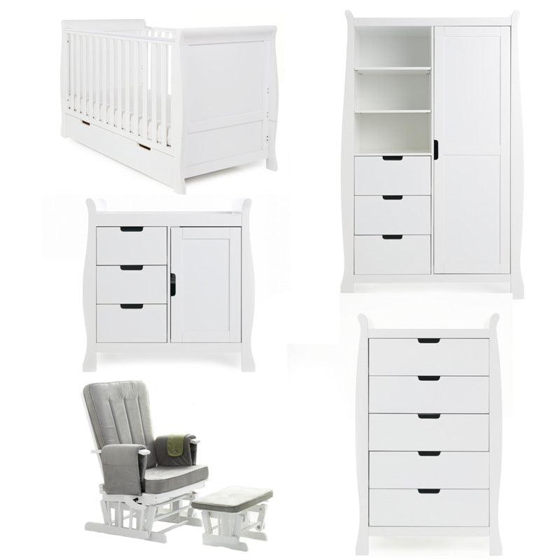 Stamford Classic 5 Piece Baby Room Set White Baby & Toddler Furniture Sets 