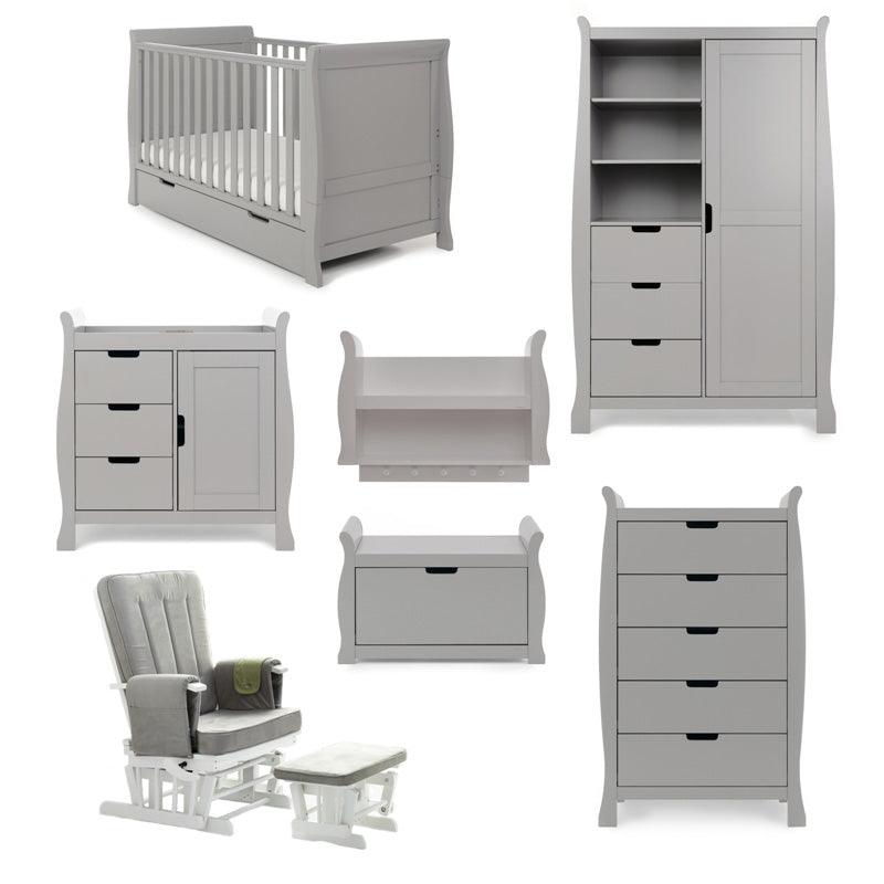 Stamford Classic 7 Piece Baby Room Set Warm Grey Baby & Toddler Furniture Sets 