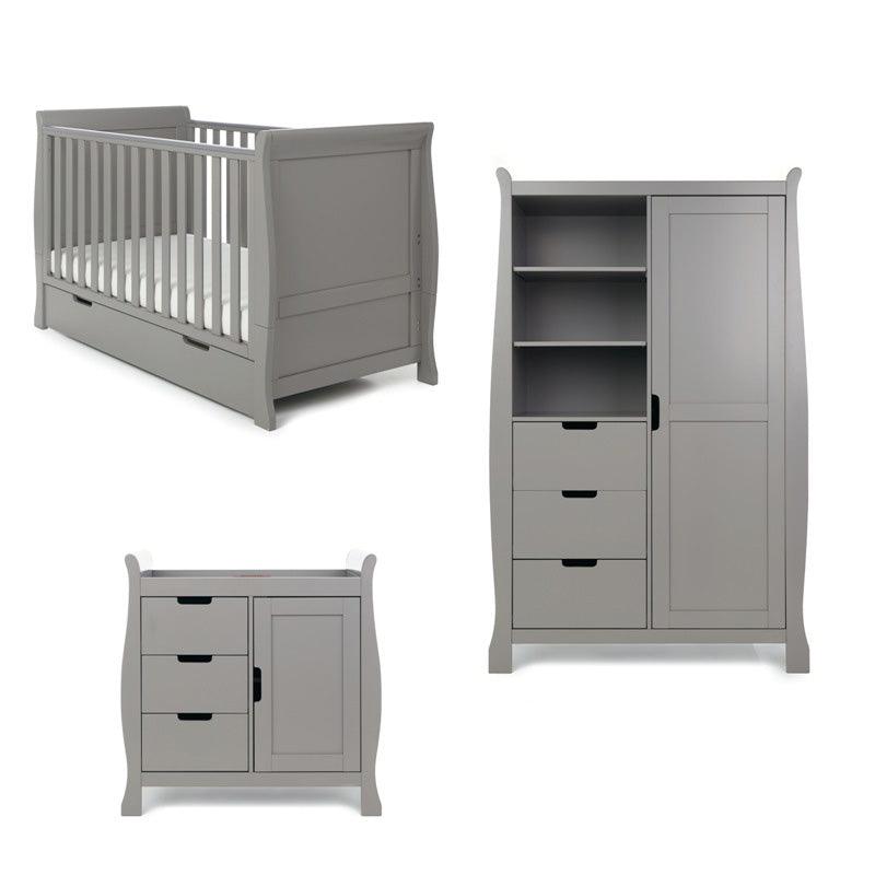 Stamford Classic Sleigh 3 Piece Room Set Taupe Grey Baby & Toddler Furniture Sets 
