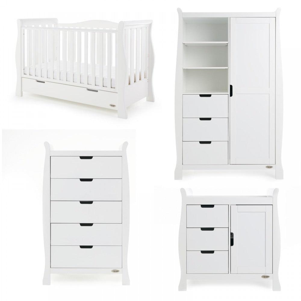 Stamford Luxe 4 Piece Room Set White Baby & Toddler Furniture Sets 