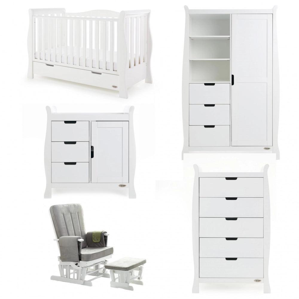 Stamford Luxe 5 Piece Room Set White Baby & Toddler Furniture Sets 