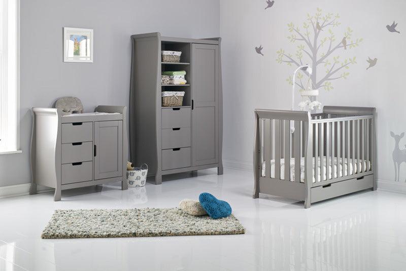 Stamford Mini Sleigh 3 Piece Room Set Warm Grey Baby & Toddler Furniture Sets 