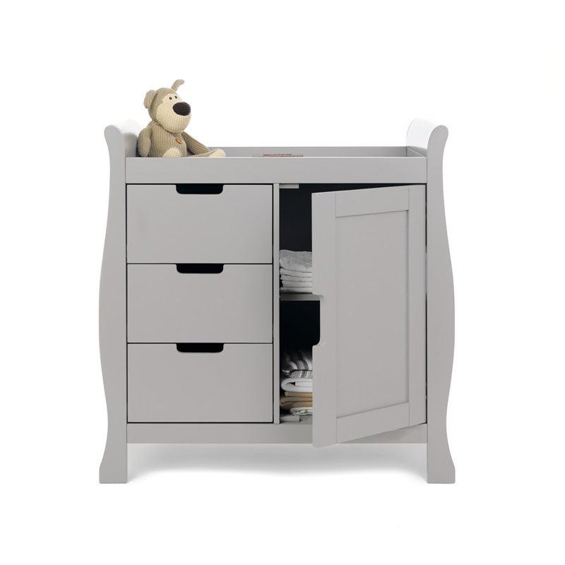 Stamford Sleigh Closed Changing Table Warm Grey Changing Tables 