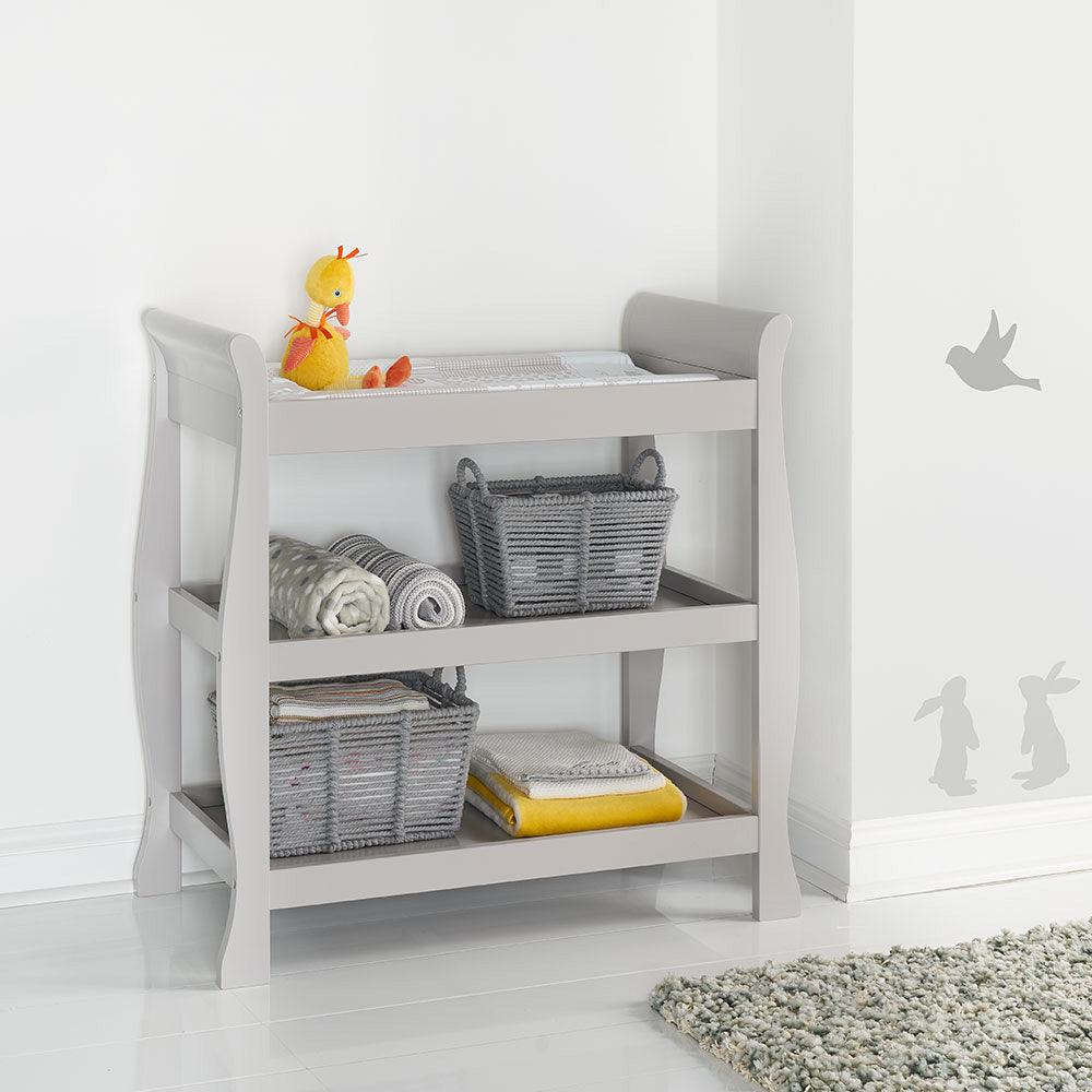 Stamford Sleigh Open Changing Table Warm Grey Changing Tables 