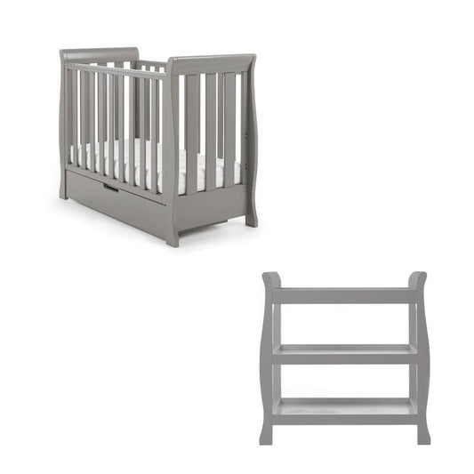 Stamford Space Saver Sleigh 2 Piece Room Set Taupe Grey Baby & Toddler Furniture Sets 