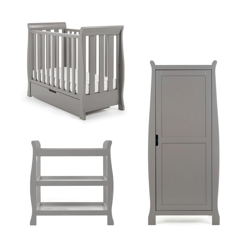 Stamford Space Saver Sleigh 3 Piece Room Set Taupe Grey Baby & Toddler Furniture Sets 