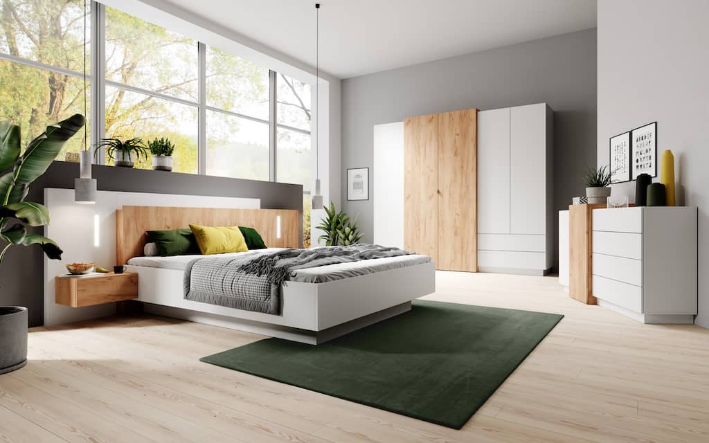 Stockholm Ottoman Bed with Bedside Tables [EU King]-Ottoman Bed