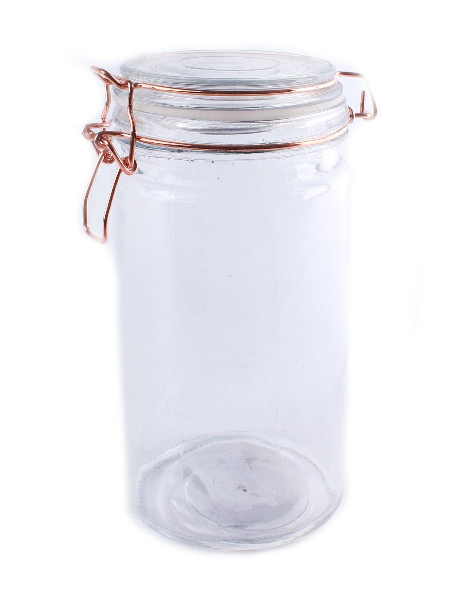 Storage Jar, Glass with Copper Wire Fastening-Kitchen Storage